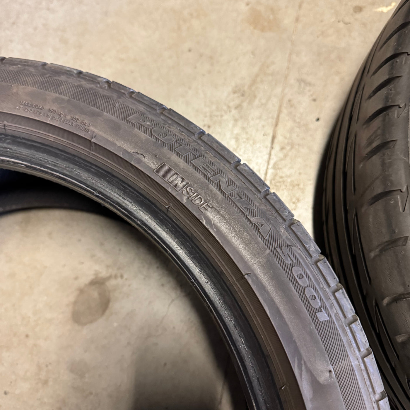 4x 205/45R17 Bridgestone Potenza s001