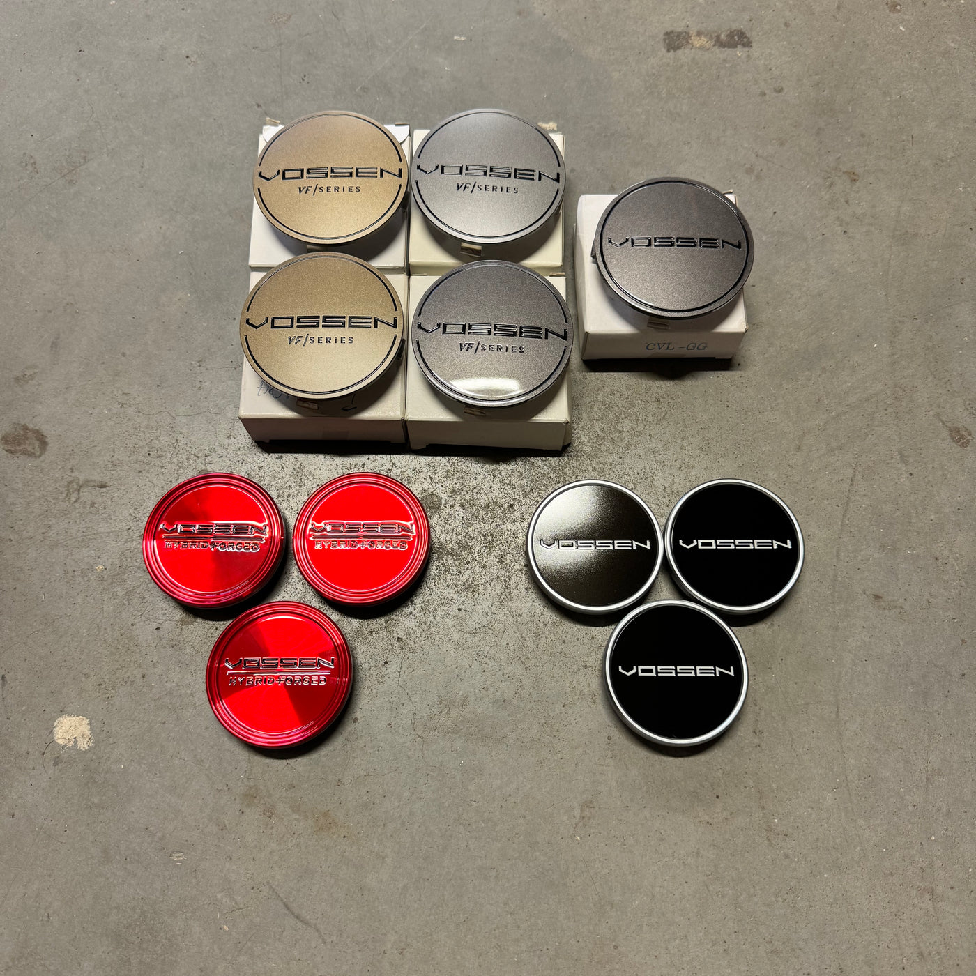 Incomplete sets Vossen centercaps